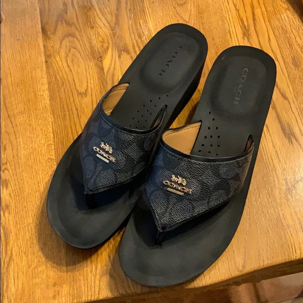 EUC Black Coach Sandals